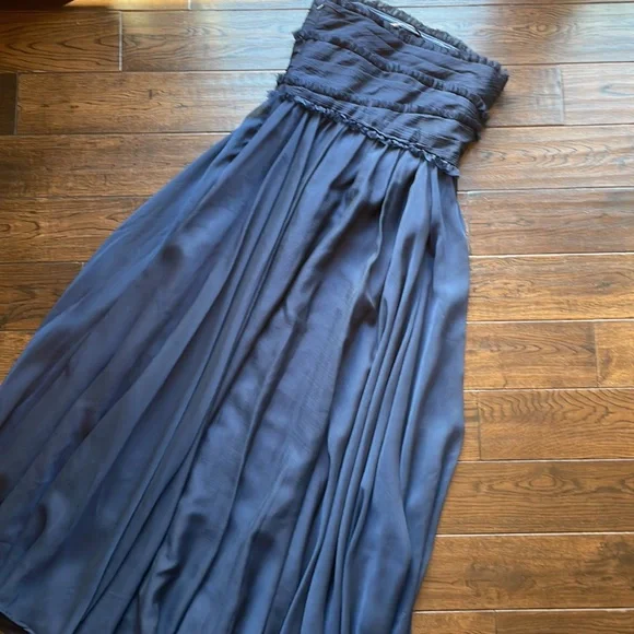 Monique Lhullier navy blue strapless gown prom bridesmaid size 8 - Picture 8 of 9